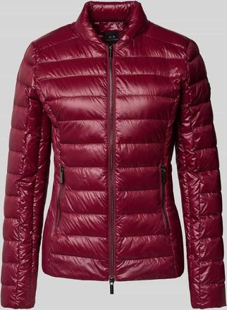A|X Armani Exchange Shaped Fit Daunenjacke mit Reißverschlusstaschen in Bordeaux, Größe XS