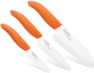 Kyocera Advanced Ceramics 3 Piece Revolution Series Knife Set in Orange at Nordstrom