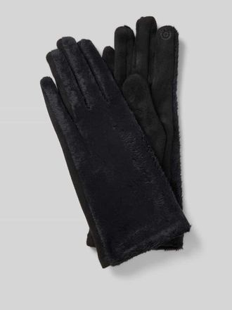 Eem Fashion Handschuhe mit Kunstfellbesatz in Black, Gr&ouml;&szlig;e L
