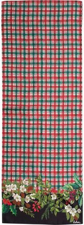 Echo Holly Garland Plaid Silk Scarf in Black at Nordstrom