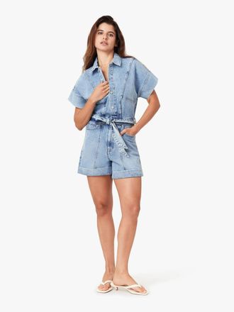 Habitual Rolled Cuff Romper In Aire