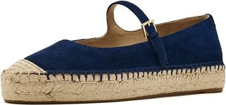 Lauren Ralph Lauren Luize Suede Mary Jane Espadrille Womens Flat Shoes Refined Navy : 9.5 B - Medium