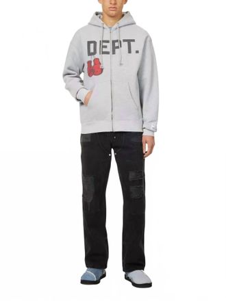 Gallery Dept. Boxing Merch Zip-Up Hoodie In Gray