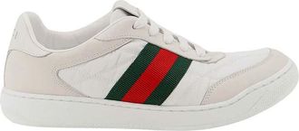 Gucci White Stripes Screener Sneakers