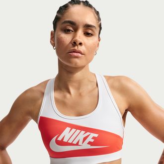 Nike Womens Swoosh -Support Padded Sports Bra in Red | IM9904-696