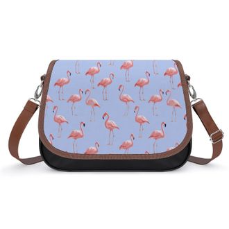 Generic Flamingos Cute Pattern Womens Crossbody Bag Fashion Shoulder Handbags Message Tote Bag with Adjustable Strap