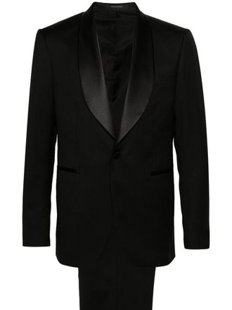 Tagliatore shawl-lapels single-breasted blazer - men - Virgin Wool/Cupro - 52 - Black