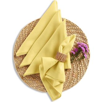 Solino Home Linen Dinner Napkins - Fete, 20 x 20 in Sunshine Yellow at Nordstrom, Size Large