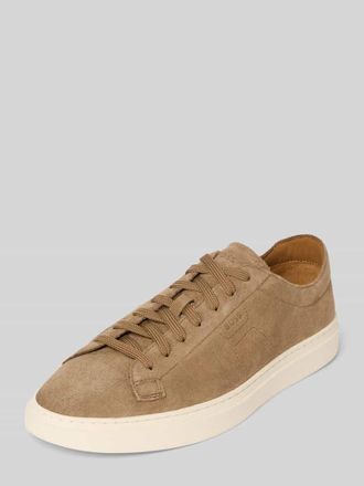 HUGO BOSS Low Top Sneaker aus reinem Rindnubuk Modell Kieran_Tenn_wcsd in Beige, Gr&ouml;&szlig;e 40
