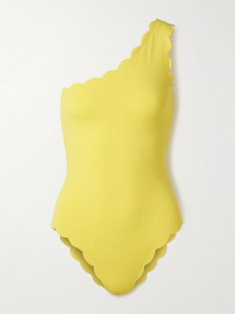 Marysia Swim Costume Da Bagno Monospalla In Seersucker Smerlato Santa Barbara - Giallo