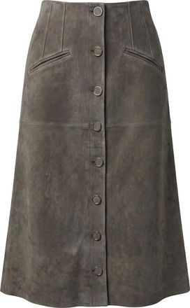 Veronica Beard Falda midi de ante Callisian - Skirts - Mujer - Marr&oacute;n - L