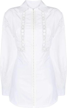 Marine Serre Linnen Tailored Jurk - Dames - Overhemden - Wit - XS - Linnen - Overhemden