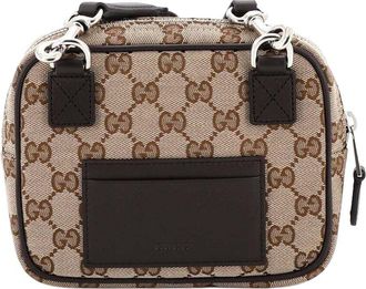Gucci Brown Gg Canvas Web Loop Camera Bag Mini (Authentic Pre-Loved)