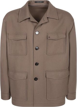Tagliatore Milton Overshirt - Heren - Zomerjassen - Beige - L - Wol - Jassen