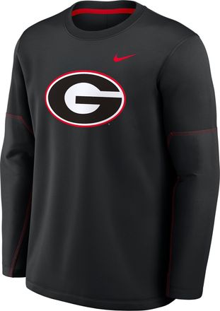 Nike Georgia Sideline Coaches Nike Mens Therma-FIT College Long-Sleeve T-Shirt in Black | 03BR053YGBN-6P4