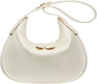 Valentino Garavani Ruffle Hobo Leather White Leather Bag (Pre-Owned)