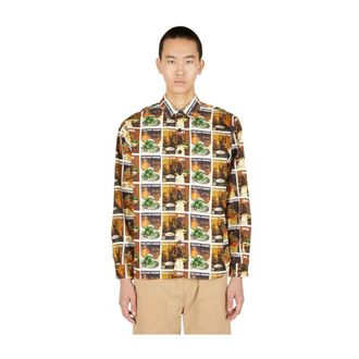 Sky High Farm Overhemd - Heren - Casual Overhemden - Bruin - L - Katoen - Overhemden