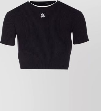 Amiri ribbed texture crop top with contrast trim