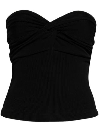 A Gold E Tonia twist-detail strapless top - Black