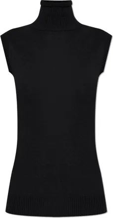 Sportmax Truien & Vesten, Dames, Zwart, M, Wol, Eschimo Mouwloze Trui
