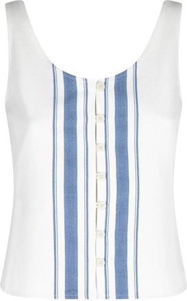 Low Classic Stripe Sleeveless Top - Dames - Tops zonder mouwen - Wit - M - Tops