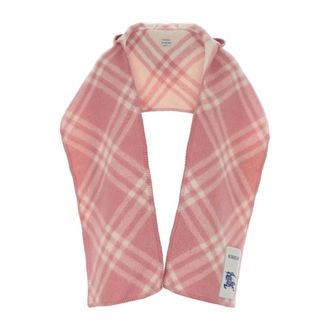Burberry Winter Scarves, unisex, Pink, Size: ONE SIZE Embroidered Checked Scarf