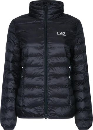 Emporio Armani Logo-patch Zip-up Bomberjack - Dames - Winterjassen - Zwart - S - Leer - Jassen