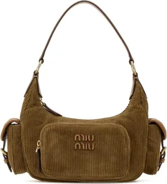Miu Miu Biscuit Corduroy Pocket Shoulder Bag