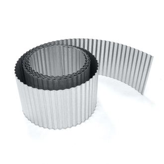 PRIMROSE Rust Proof Galvanised Garden Lawn Steel Edging Corrugated Roll to Reduce Edge Weed Transfer in Silver | Size: 20 Pack