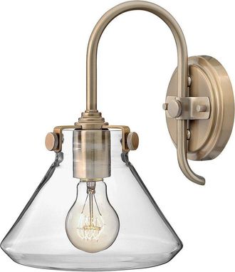 Netlighting Congress 1 Light Glass Shade Wall Light Brushed Caramel E27