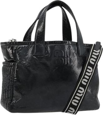Miu Miu Pre-owned Hand Bag - Dames - Vintage Handtas - Zwart - ONE Size - Leer - Vintage
