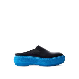 Sunnei Zwarte leren platform muil schoen - Dames - Slip ons - Zwart - 36 EU - Leer - Schoenen