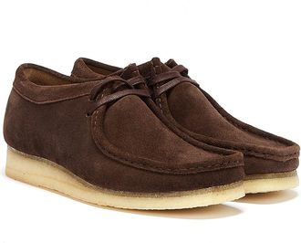 Clarks Wallabee Suede Mens Dark Brown Shoes - Size UK 8