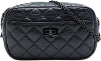 Chanel Pre-owned Vintage Quilted Crossbody Bag - Dames - Vintage Schoudertas - Zwart - ONE Size - Leer - Vintage