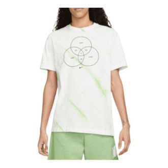 Nike Mens Nike Sportswear Geometry Pattern Casual Round Neck Short Sleeve White T-Shirt DQ1077-100
