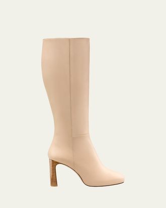 Stuart Weitzman 90mm Babette Leather Knee-High Platform Boots