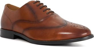 Dune London Mens Shaay - Lace-Up Leather Brogues - Tan - Size UK 11