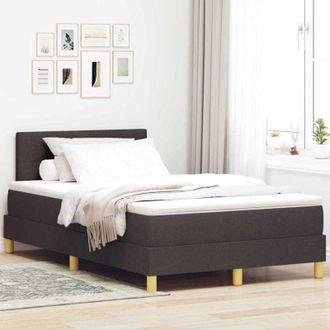 vidaXL Cama Tipo Box Spring Marr&oacute;n Oscuro 120 X 200 Cm Tela Vidaxl