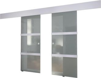 vidaXL Vidaxl - Puerta Corredera Doble De Vidrio