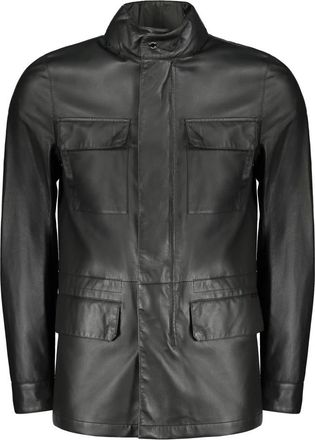 Moorer Sarnico Jacket - Heren - Leren en Su&egrave;de Jassen - Groen - M - Leer - Jassen