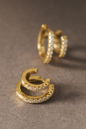 Shashi Katerina Double Huggie Hoop Earrings