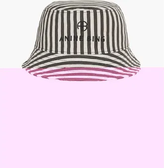 Anine Bing Nicks Bucket Hat in White And Black Stripe at Nordstrom