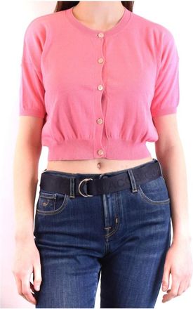 P.A.R.O.S.H. P.a.r.o.s.h., Truien & Vesten, Dames, Roze, S, Katoen, Roze Knoopvest Lente/Zomer Stijl