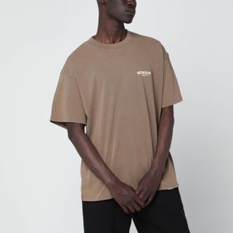 Represent Light Brown Cotton T Shirt With Logo
