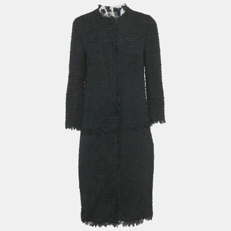 Giambattista Valli Black Tweed Mid-Length Coat