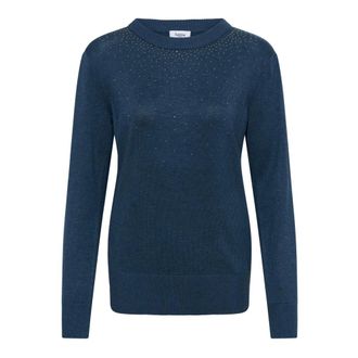 Saint Tropez Jersey de cuello redondo - Knitwear - Mujer - Azul - 2XL