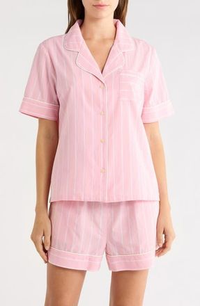 Nordstrom Classic Short Cotton Pajamas in Pink Jane Stripe at Nordstrom, Size X-Large