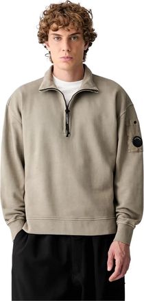 C.P. Company Half-Zip Sweatshirt - Heren - Sweatshirts - Beige - XL - Katoen - Hoodies & sweatvesten