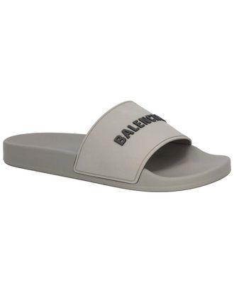 Balenciaga Mens Rubber 3D Logo Rubber Pool Slide Sandal (Authentic Pre-Loved)
