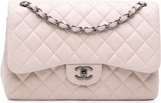 Chanel Borsa a spalla Jumbo Classic Double Flap in pelle di agnello 2011 - Bianco